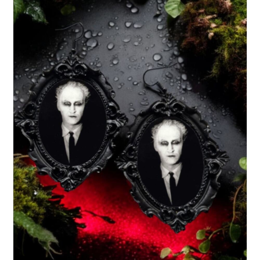 Carnival of Souls Earrings Black Gothic Oversized Jewelry Classic Horror Films